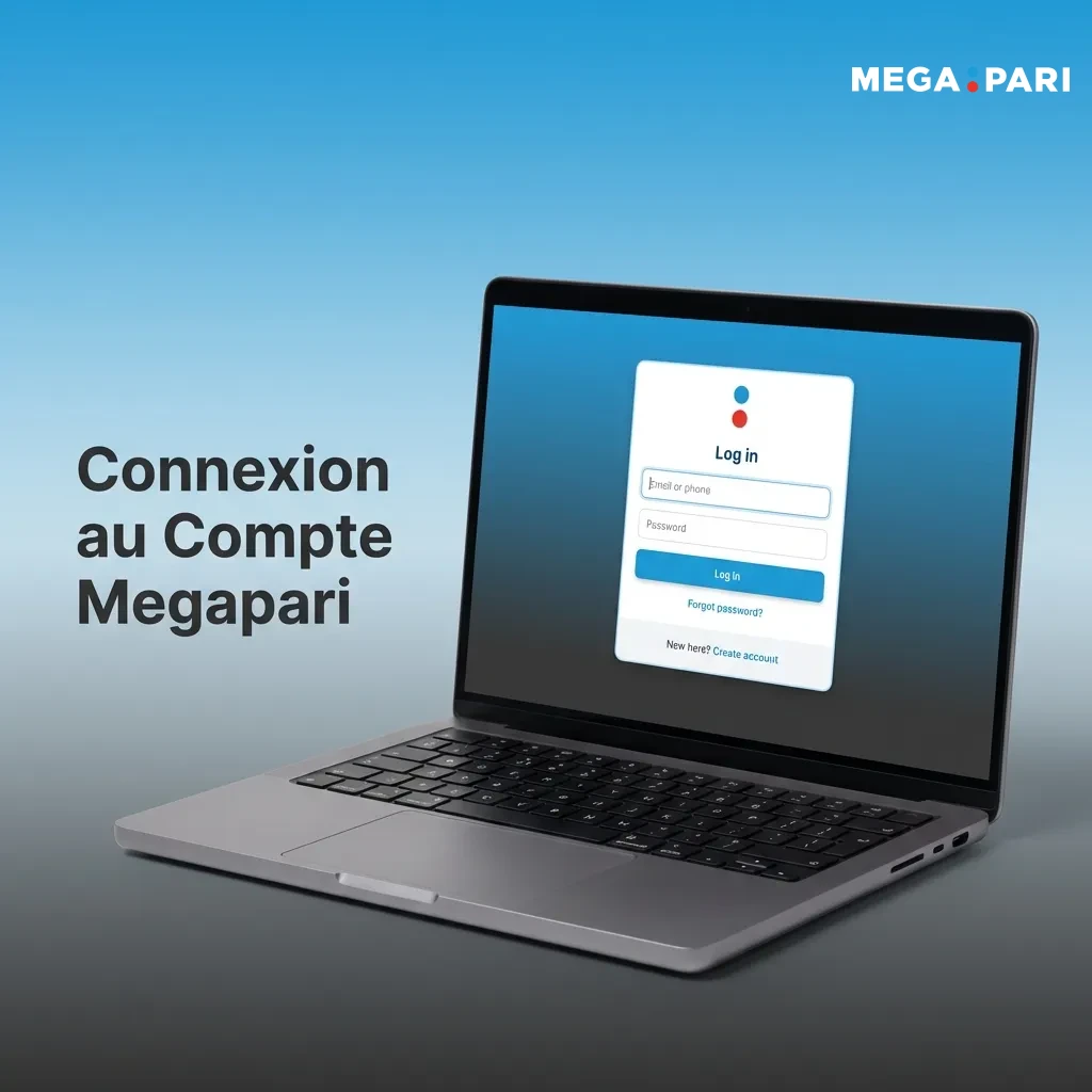 Page de connexion Megapari avec champs pour email et mot de passe pour accéder au compte de paris et casino