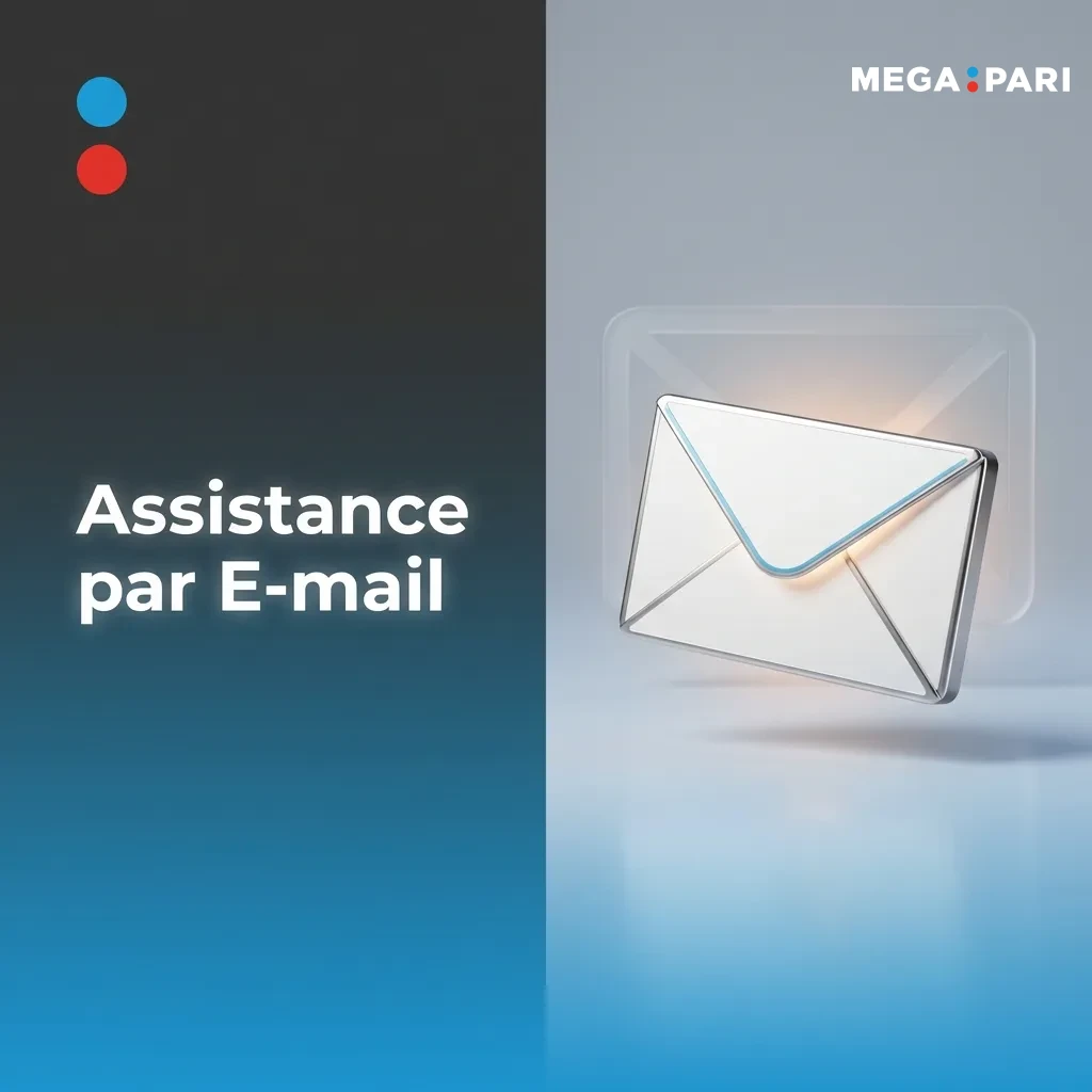 Email support contact page for MegaPari showing support@megapari.bf address and response time information