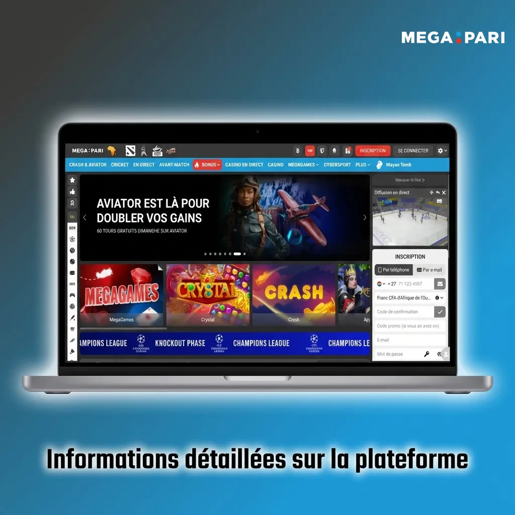 Plateforme de paris sportifs multi-disciplines avec sécurité SSL, applications mobiles et couverture des compétitions locales