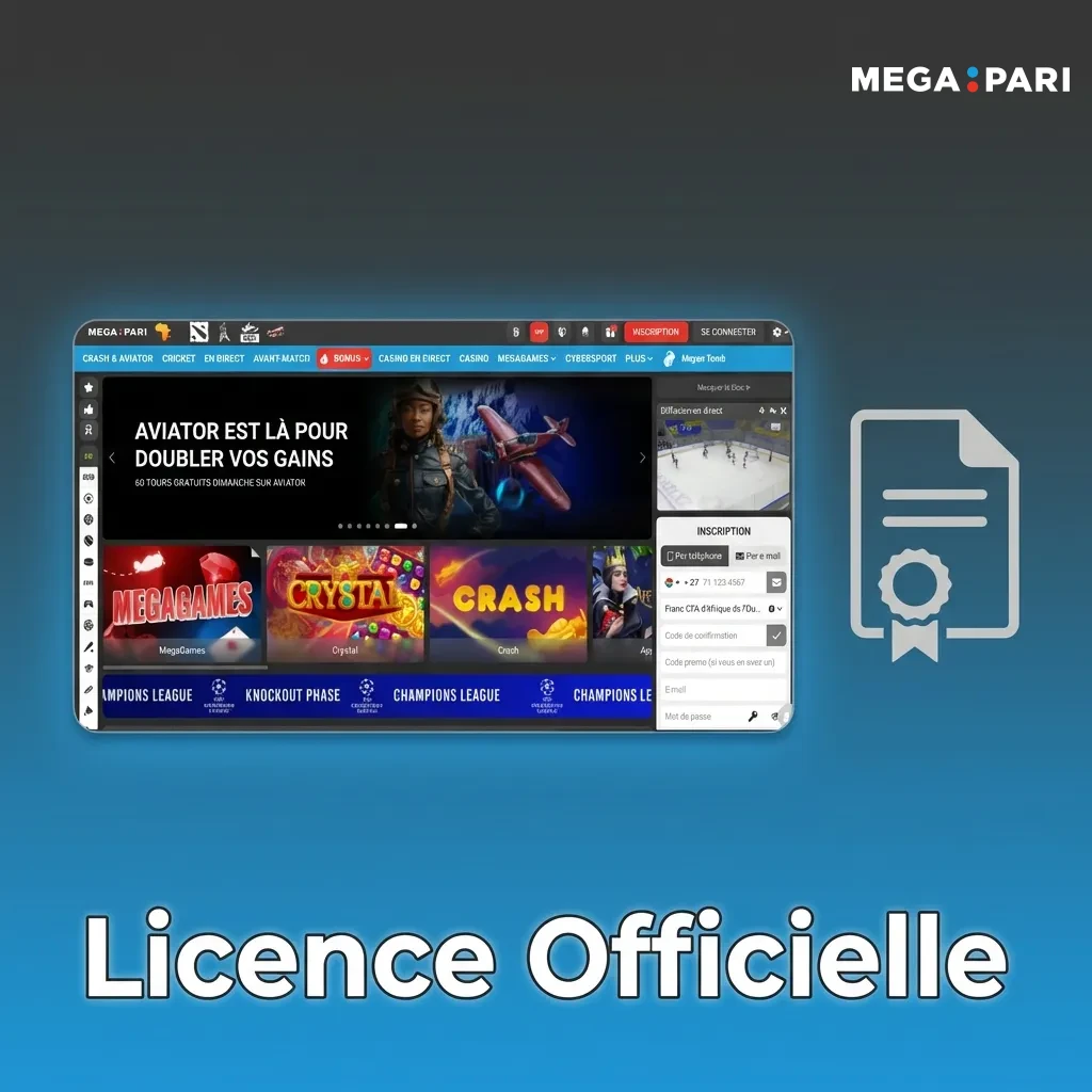 Megapari's official Curaçao eGaming license certificate ensuring fair play and data protection for Burkina Faso players