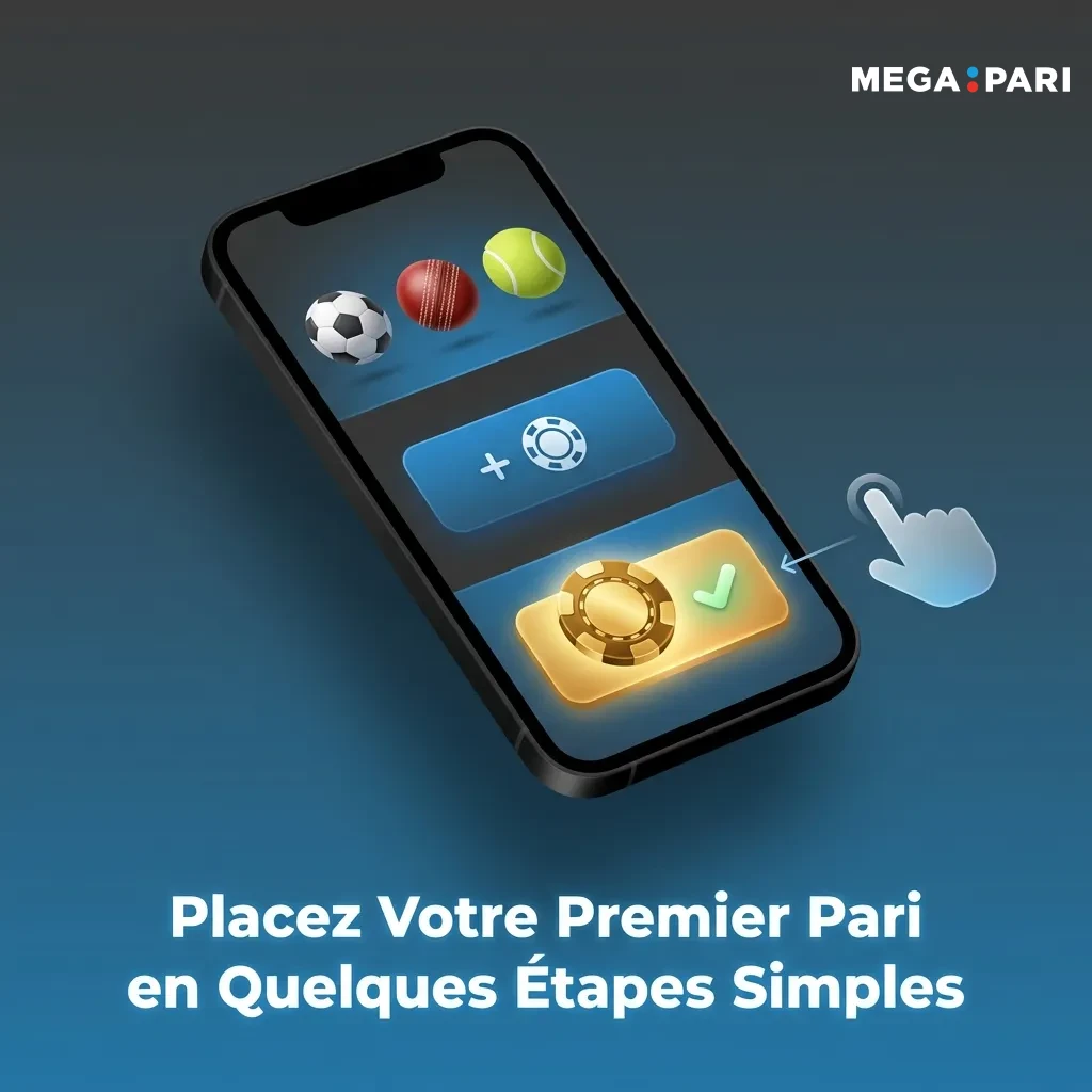 Step-by-step guide showing how to place your first bet on Megapari sports betting platform in five simple steps