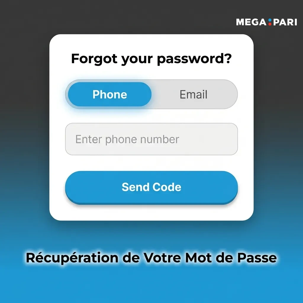 Écran de réinitialisation de mot de passe avec formulaire de récupération et instructions étape par étape