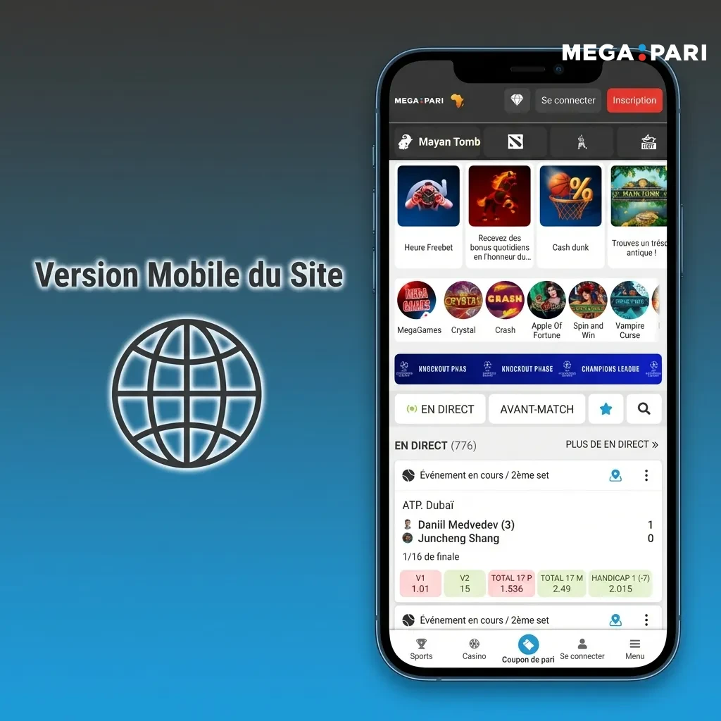 Mobile site interface displaying betting options on smartphone screen with optimized touch navigation