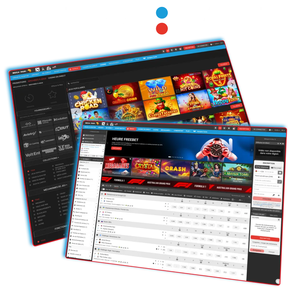 Megapari propose paris sportifs et casino avec bonus généreux.