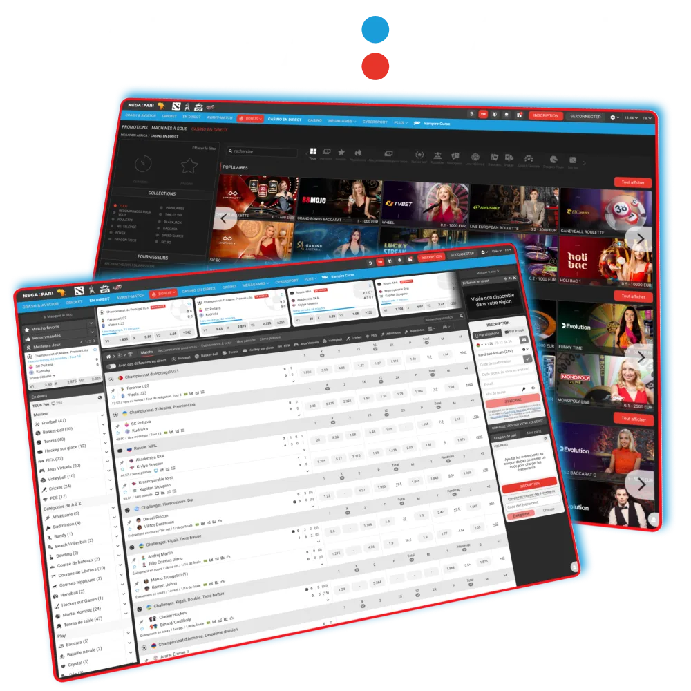 Site officiel Megapari paris sportifs et casino au Burkina Faso.