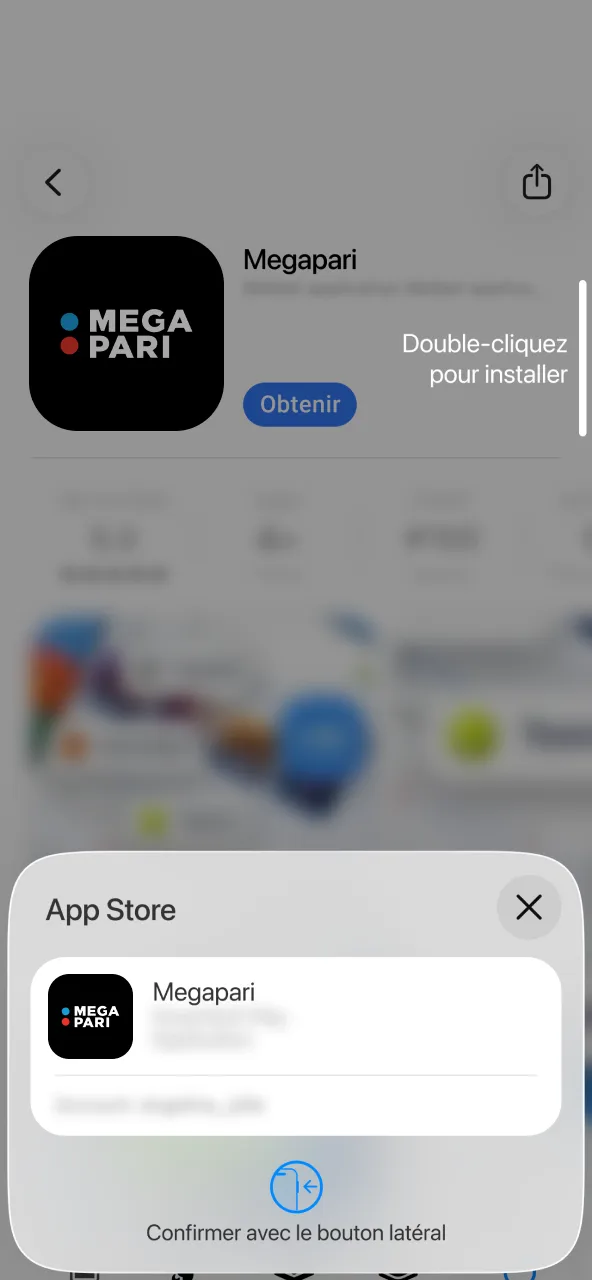 Installation iOS rapide de l’application Megapari.