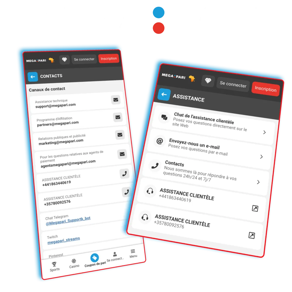 Support client Megapari joignable par chat, email, téléphone.