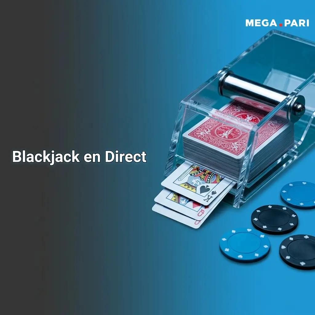 Table de blackjack en direct sur Megapari avec croupier réel, adaptée aux débutants et joueurs expérimentés au Burkina Faso